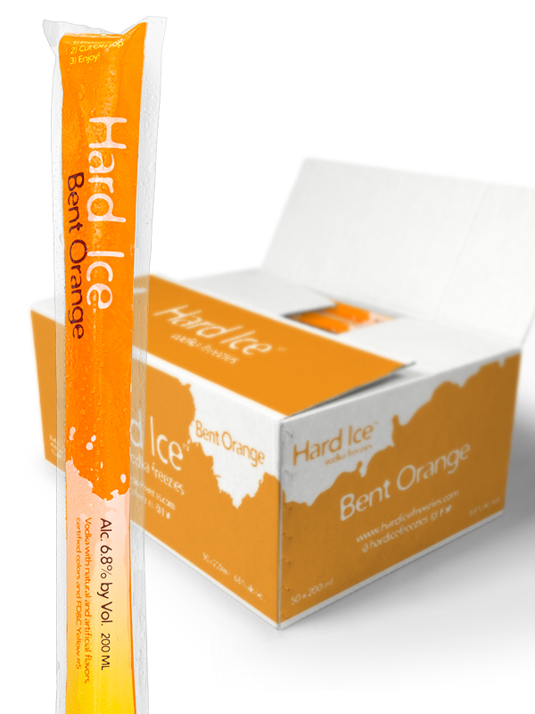 Hard Ice Vodka Freezie Bent Orange 50 Pk
